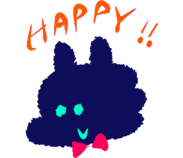 Black dog and White rabbit sticker #8185324