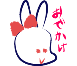 Black dog and White rabbit sticker #8185327