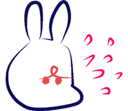 Black dog and White rabbit sticker #8185334