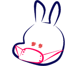 Black dog and White rabbit sticker #8185336