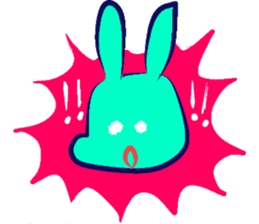 Black dog and White rabbit sticker #8185338