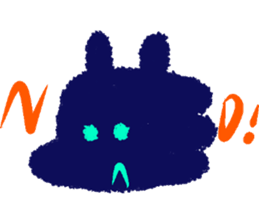 Black dog and White rabbit sticker #8185341