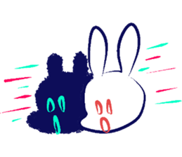 Black dog and White rabbit sticker #8185342