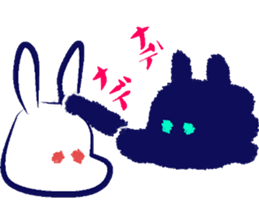 Black dog and White rabbit sticker #8185346