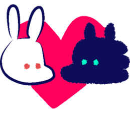 Black dog and White rabbit sticker #8185347