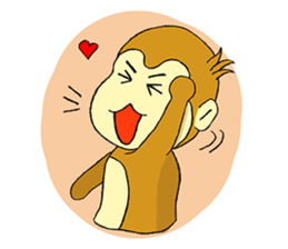 Small Q monkey sticker #8186348