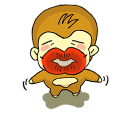 Small Q monkey sticker #8186350