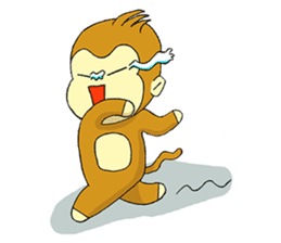 Small Q monkey sticker #8186356