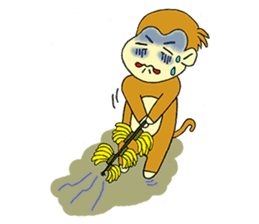 Small Q monkey sticker #8186357