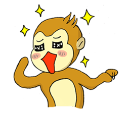 Small Q monkey sticker #8186358