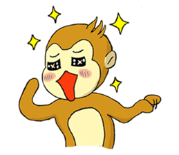 Small Q monkey sticker #8186358