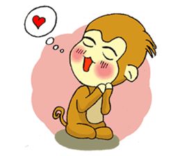 Small Q monkey sticker #8186360