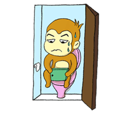 Small Q monkey sticker #8186361