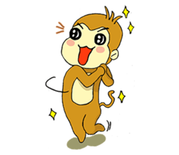 Small Q monkey sticker #8186362