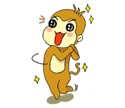 Small Q monkey sticker #8186362
