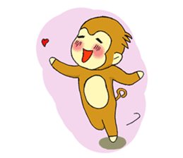 Small Q monkey sticker #8186364