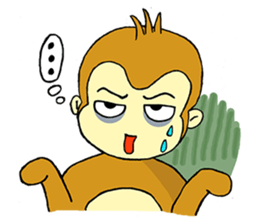 Small Q monkey sticker #8186365