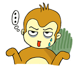 Small Q monkey sticker #8186365