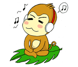 Small Q monkey sticker #8186366