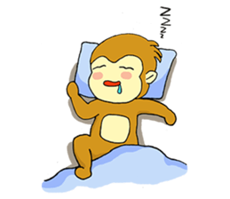 Small Q monkey sticker #8186367