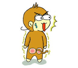 Small Q monkey sticker #8186369