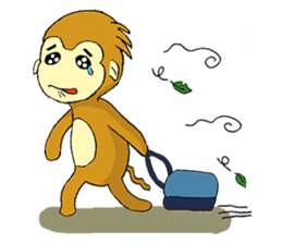 Small Q monkey sticker #8186374