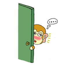 Small Q monkey sticker #8186376