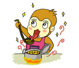 Small Q monkey sticker #8186377