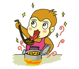 Small Q monkey sticker #8186377