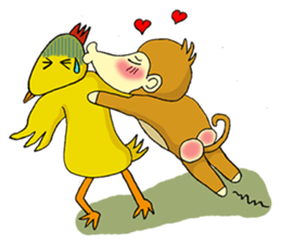 Small Q monkey sticker #8186386