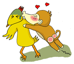 Small Q monkey sticker #8186386