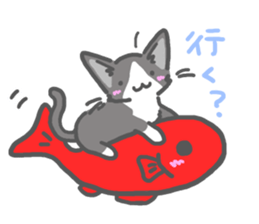 the monochrome cat and friends sticker #8186600