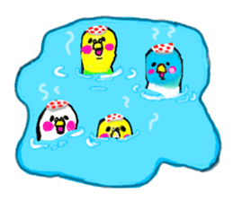 A 4 parakeets sticker #8186988