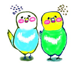 A 4 parakeets sticker #8186990