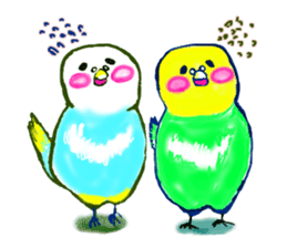 A 4 parakeets sticker #8186990