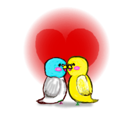 A 4 parakeets sticker #8186991