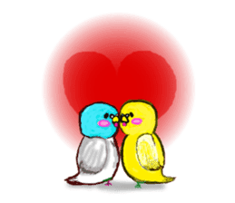 A 4 parakeets sticker #8186991