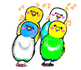 A 4 parakeets sticker #8186996