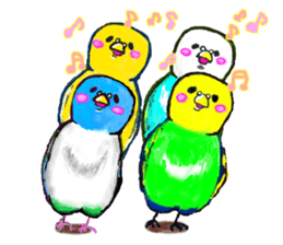 A 4 parakeets sticker #8186996