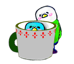 A 4 parakeets sticker #8186999