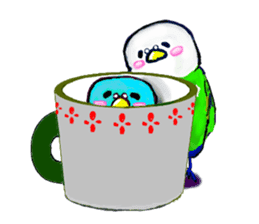 A 4 parakeets sticker #8186999