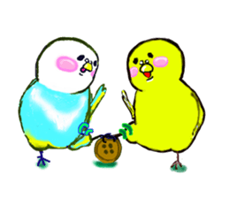 A 4 parakeets sticker #8187000