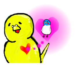 A 4 parakeets sticker #8187003