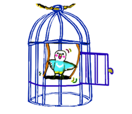 A 4 parakeets sticker #8187005