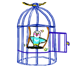 A 4 parakeets sticker #8187005