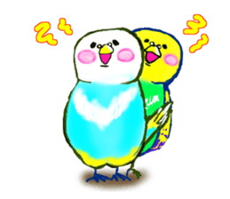 A 4 parakeets sticker #8187007