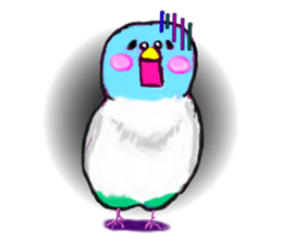 A 4 parakeets sticker #8187009