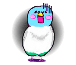 A 4 parakeets sticker #8187009