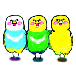 A 4 parakeets sticker #8187010