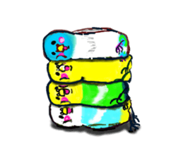 A 4 parakeets sticker #8187012